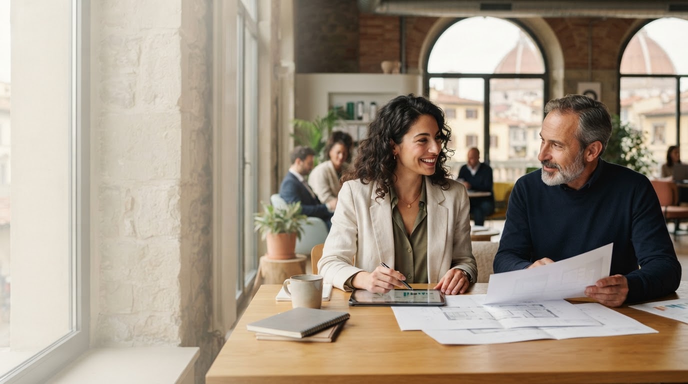Vyqorellix, professionista che analizza dati finanziari in mobilità con il computer portatile